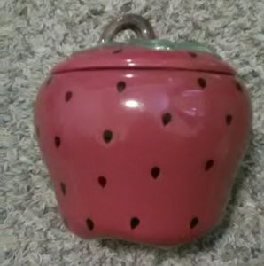 Large strawberry cookie jar
